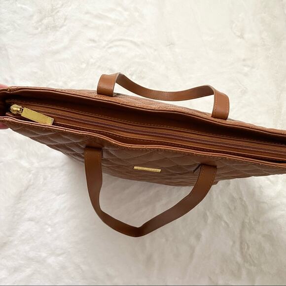 Joy & Iman Caramel Brown Leather Tote Bag - Picture 6 of 8